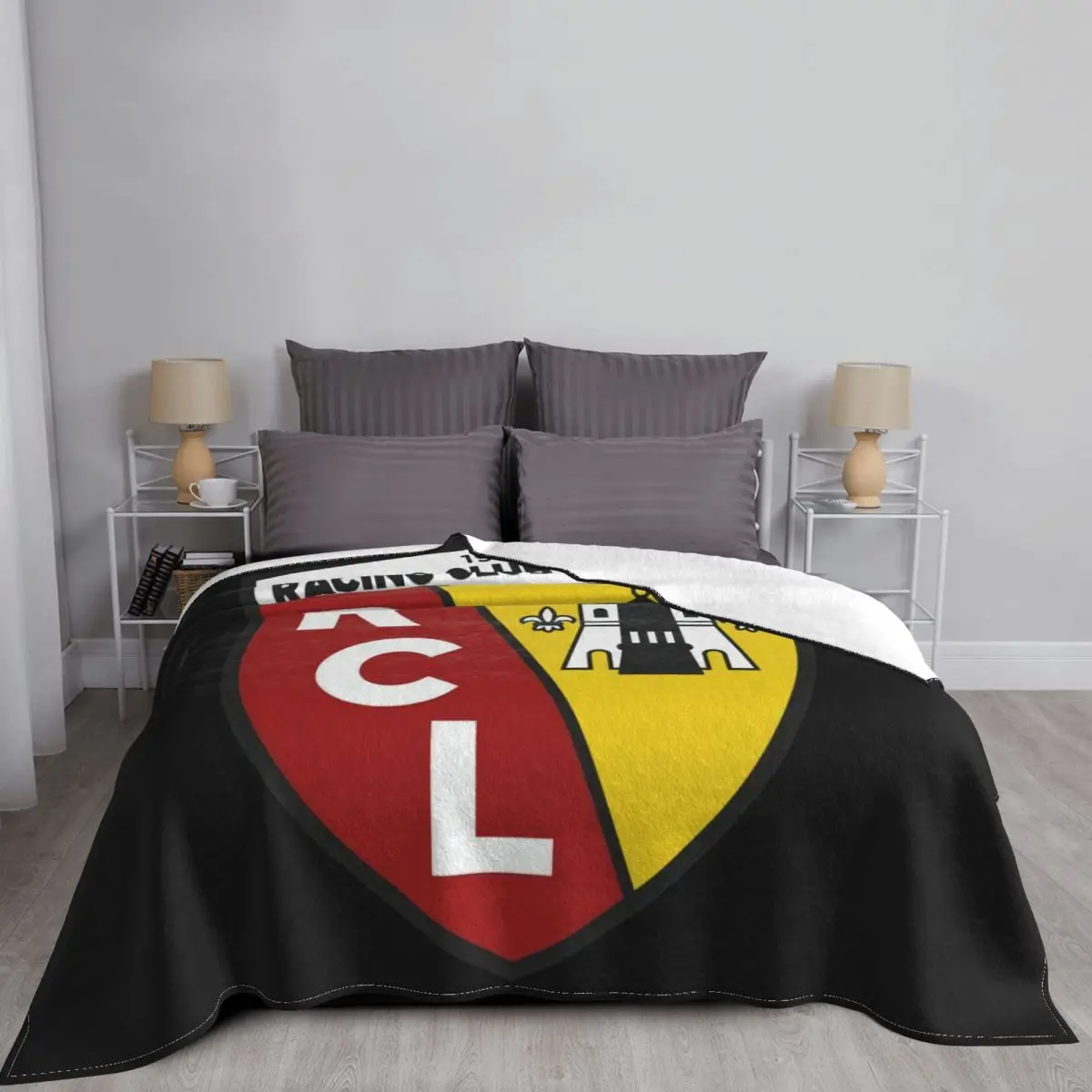 Clubs Football Rc Lens Blanket Bedspread On The Bed Living Room Bedspreads For Double Bed With Picture