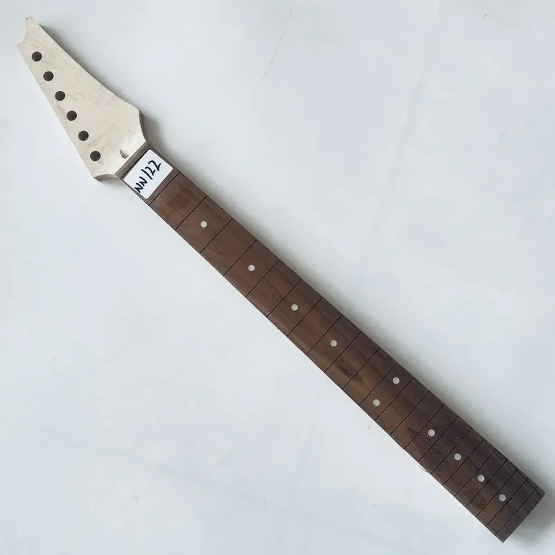 NN122 Unfinished No Frets No Logo ST Guitar 22 Frets Electric Guitar Neck Maple Rosewood Replace and DIY Surface Damages&Dirty