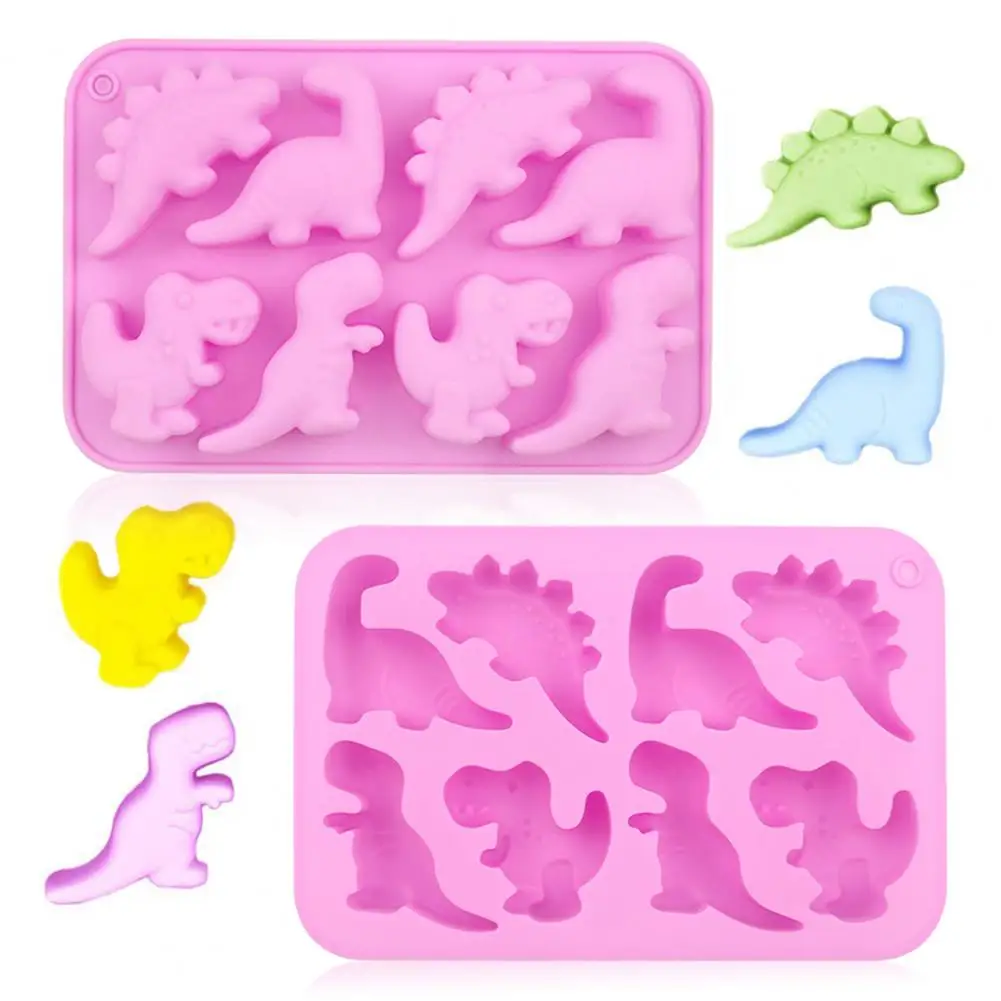 Family Gathering Baking Supplies Dinosaur Shape Silicone Ice Mold for Halloween Party Drinks Chocolate Mousse Cakes 8 Cavity