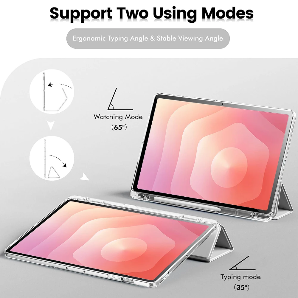 Case for Xiaomi Pad 7 Pro/Pad 7 11.2 inch 2024, Hybrid Slim Case [Built-in Pencil Holder] Cover with Clear Transparent Shell view 6