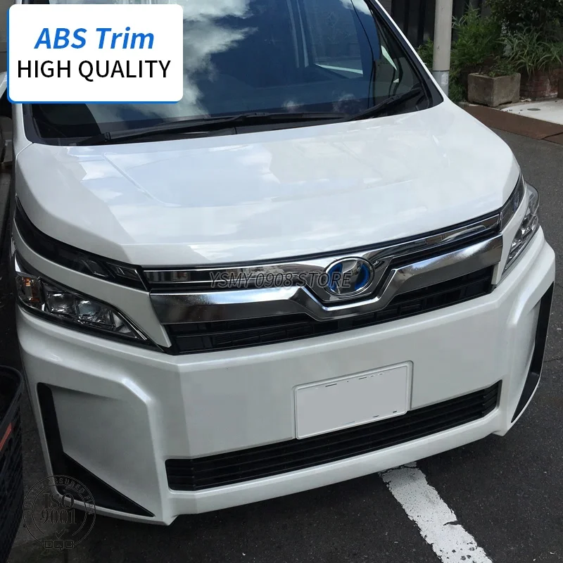 

Front Grille Grill Cover Logo Lower Trim 6pcs ABS Chrome Car Styling for Toyota Noah Voxy 80 2017 2018 External Accessories