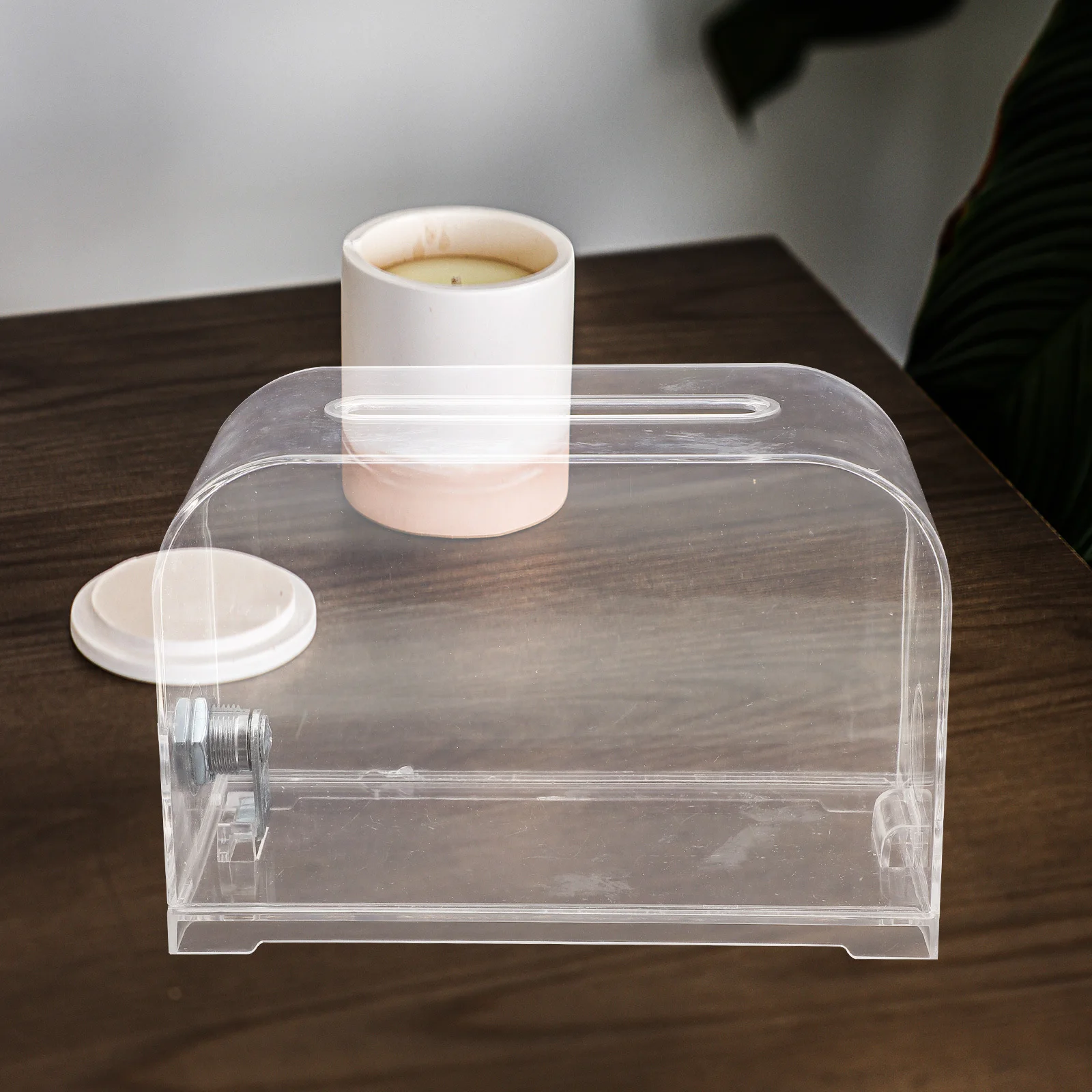 

1Set Transparent Acrylic Suggestion Box Business Card Holder Lockable Donation Ballot Box Large Capacity for Office Fundraising