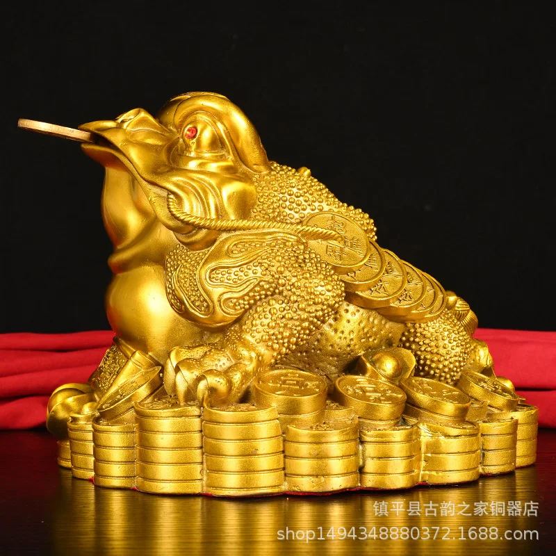 Bronze - Office Store Decoration Craft Golden Cicada Three-Legged Toad Figurine