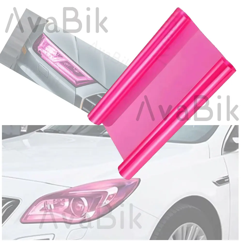 Pink Car Headlight Film For Headlight Surface Protection PVC Head Light Film Self-Adhesive Car Lamp Headlight Tint Stickers