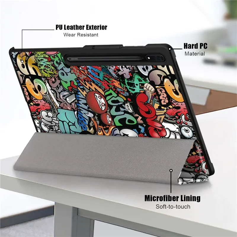 Dla Samsung Galaxy Tab S8 Ultra 14 6 cali 2023 Etui Fashion Painted Hard PC Back Book Tablet Cover dla Tab S8 Ultra Case