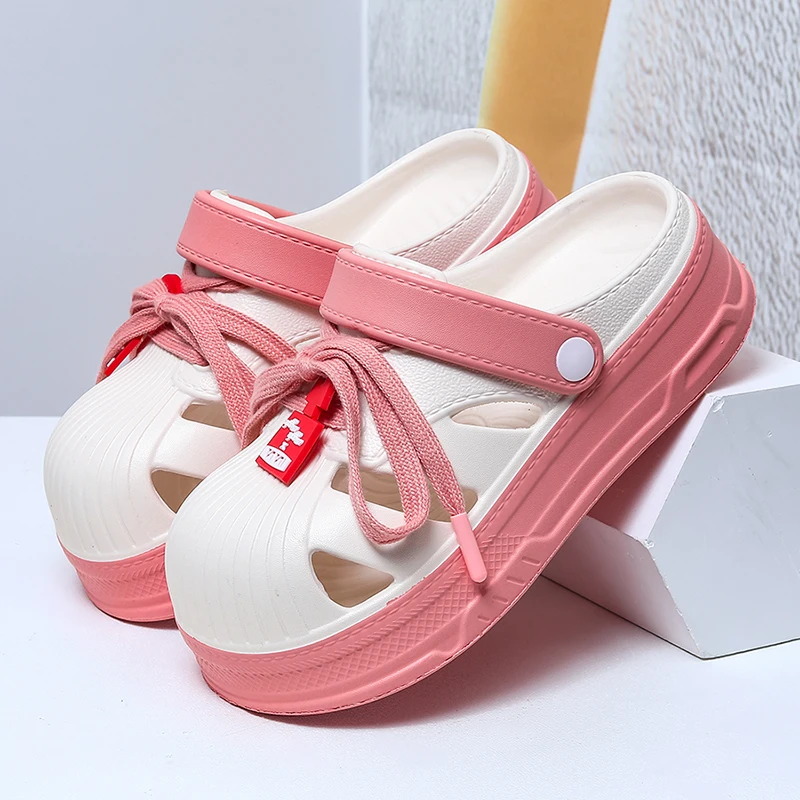 

New Design Pink Women's Clogs Comfortable Soft Summer Sandals For Women Platform Non-Slip Massage Slippers Woman Sandalias Mujer