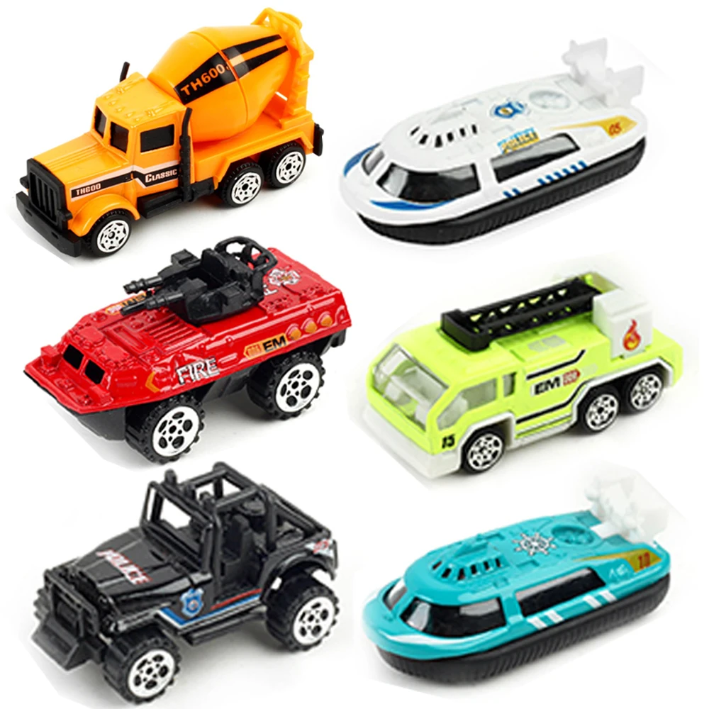 1:64 City Alloy Car Miniature Engineering Vehicle Collection Slide Vehicle Toy Fire Truck Policecar Model For Boy Kids Toy Gift