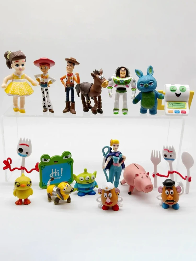 17 sztuk/zestaw Toy Story 4 Postacie Woody Buzz Astral w Wersji Q Figurki Akcji Lalki Zabawki Dekoracja Świąteczna Anime Prezent — 2