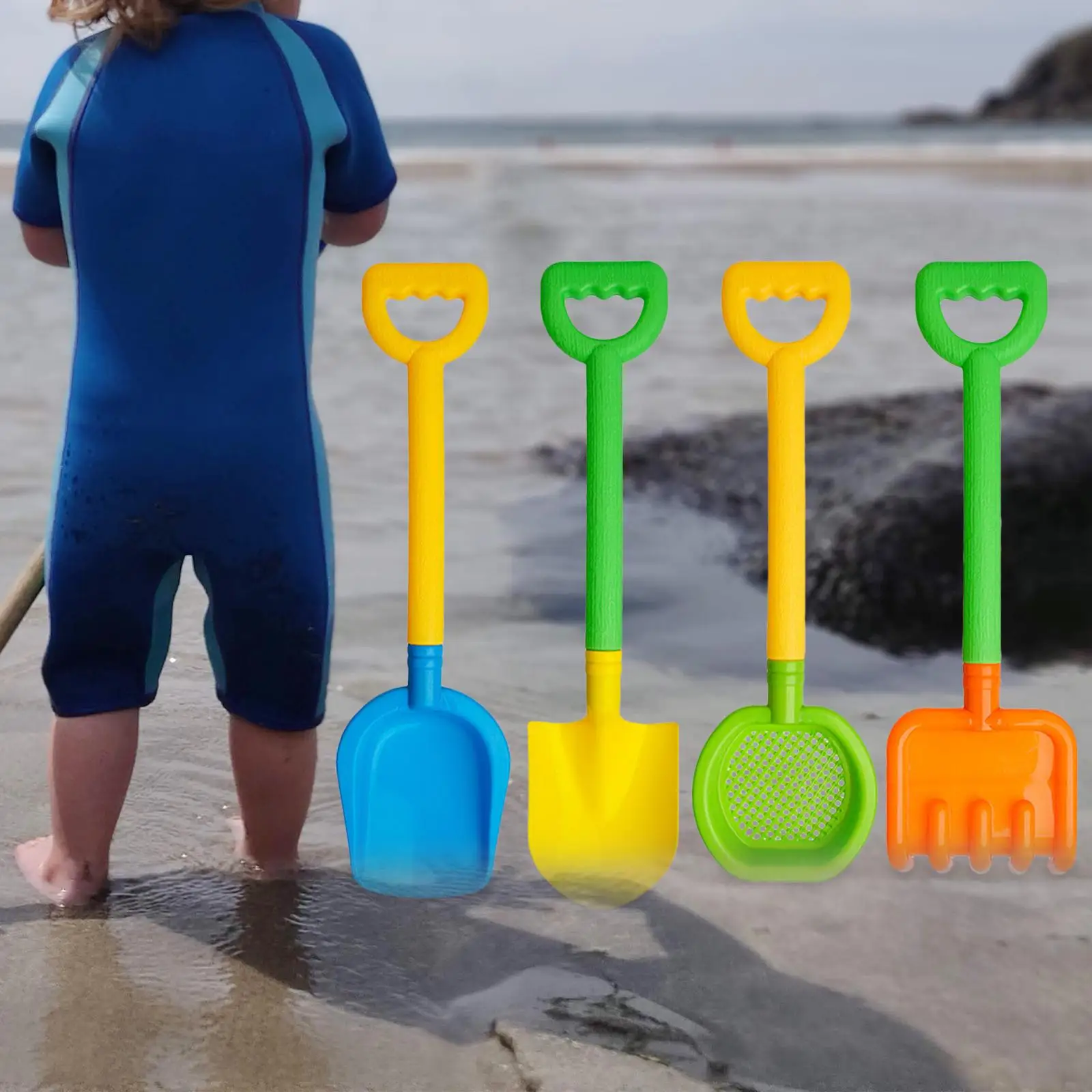 4x Kids Beach Spades Beach Toys for Children,Kids Beach Tools Sand Spade Toys for Summer ,Snow
