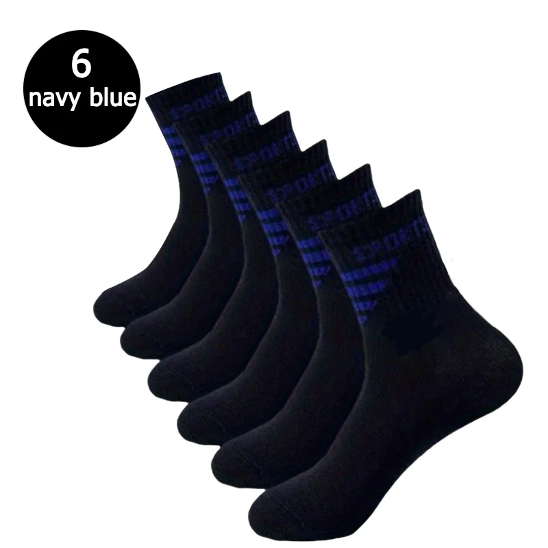 6/12 pares de meias esportivas masculinas respirável carta moda alta elasticidade meados tubo meias toalha verão correndo esportes