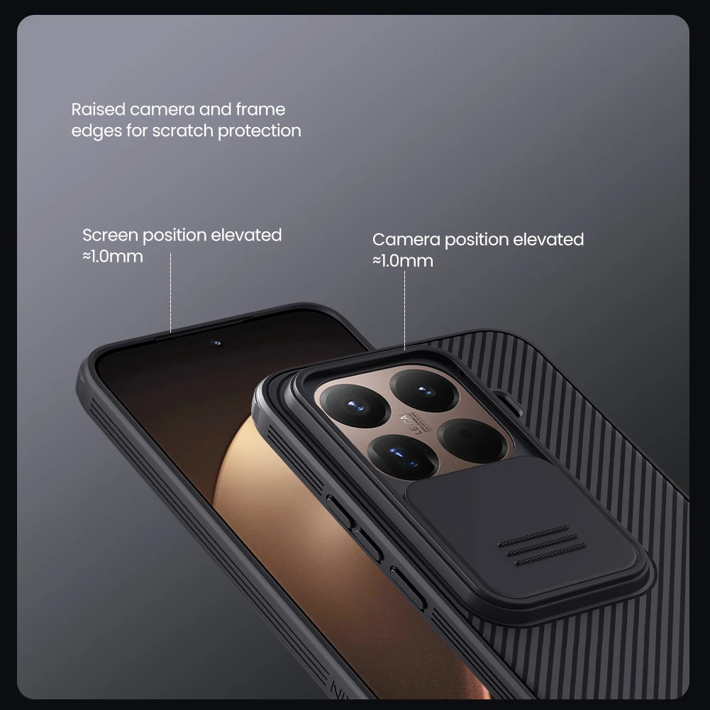 Nillkin dla Xiaomi Mi 15T Pro / 15T 5G CamShield Pro Etui Ultra-Cienkie Twarde PC z Przesuwaną Osłoną Obiektywu Aparatu, Ochrona Tylnego Panelu — zdjęcie produktu 5