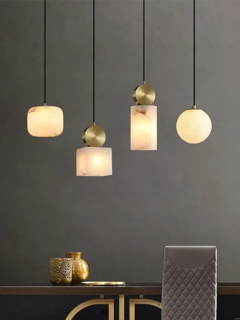 

Marble Ball Pendant Lamp Bedroom Bedside Living Room Coffee Shop Indoor Modern Decor LED Single Small Pendant Light Fixture 2024