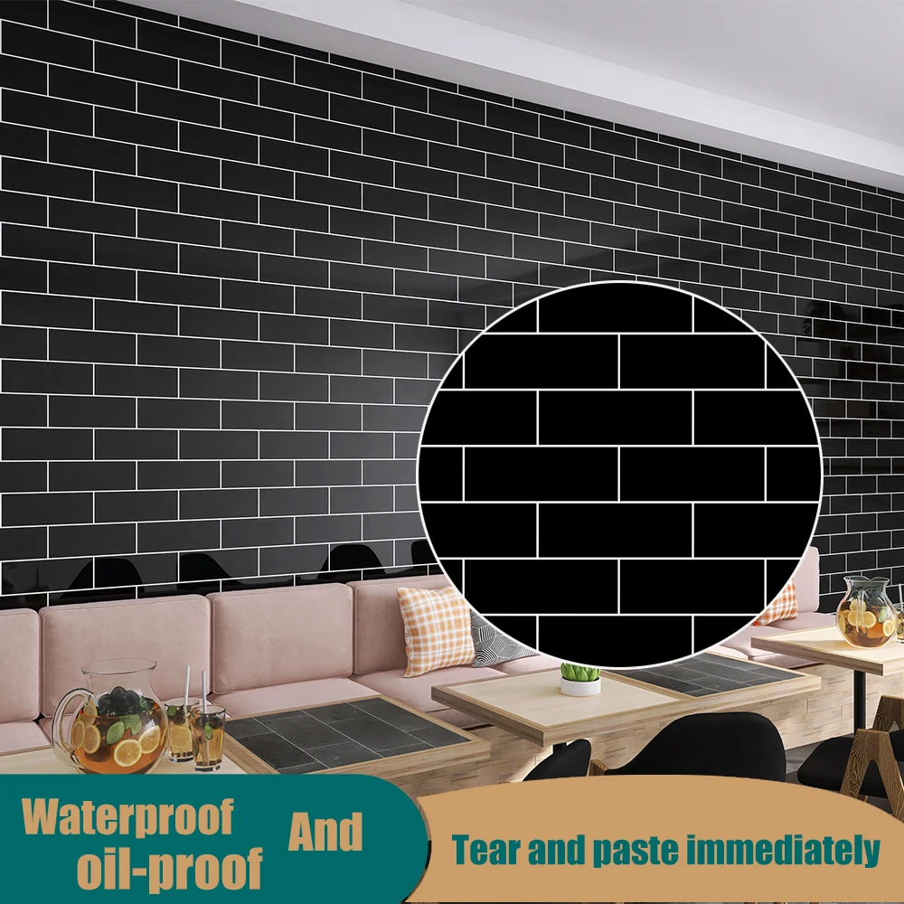 Self Adhesive Waterproof Anti Mold Anti Stain Wall Stickers Modern 40cm Diy Bathroom Self-adhesive Wall Wallpaper Kitchen Home