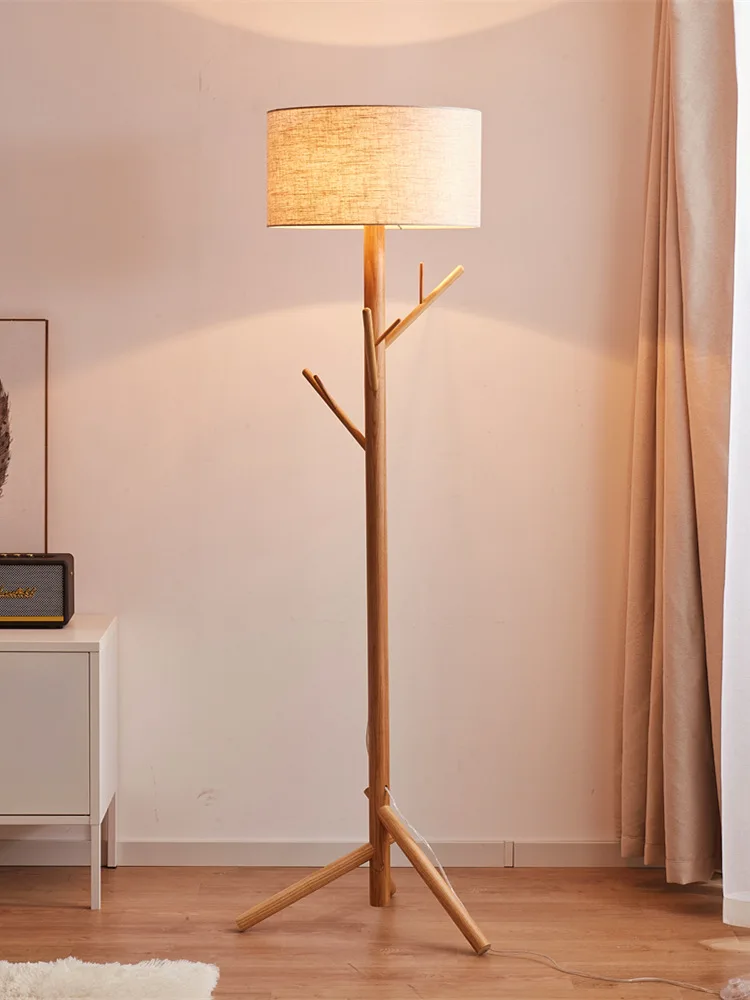 Japanese Solid Wood tree Floor Lamp Living Room, Study, Bedroom, Bedside Lamp, Creative Nordic living room Vertical Floor Lamp