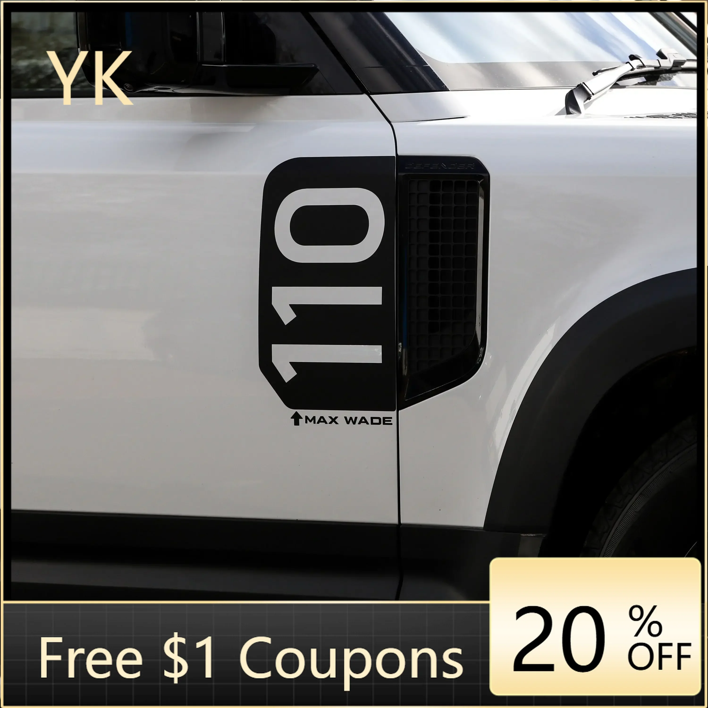 

For Land Rover Defender L663 90 110 130 2020-2024 PVC Black/Carbon Fiber Car Door Side Vent Decal Trim Sticker Car Accessories