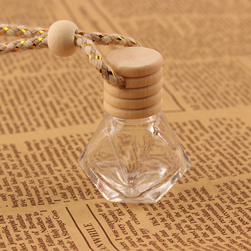 10 Pcs Compact Glass Perfume Bottle Reusable Car Air Freshener Decorative Hanging Diffuser Essential Oil Container Small Aroma