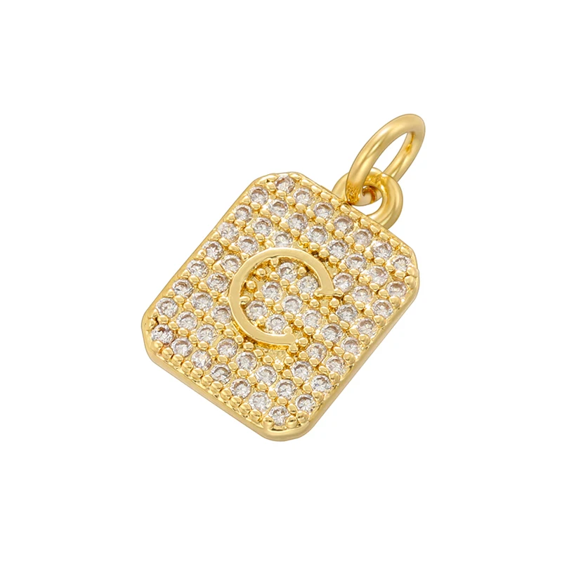 ZHUKOU 18K gold plated zirconia A-Z 26 letters jewellery accessory pendant for men and women in golden: VD1504