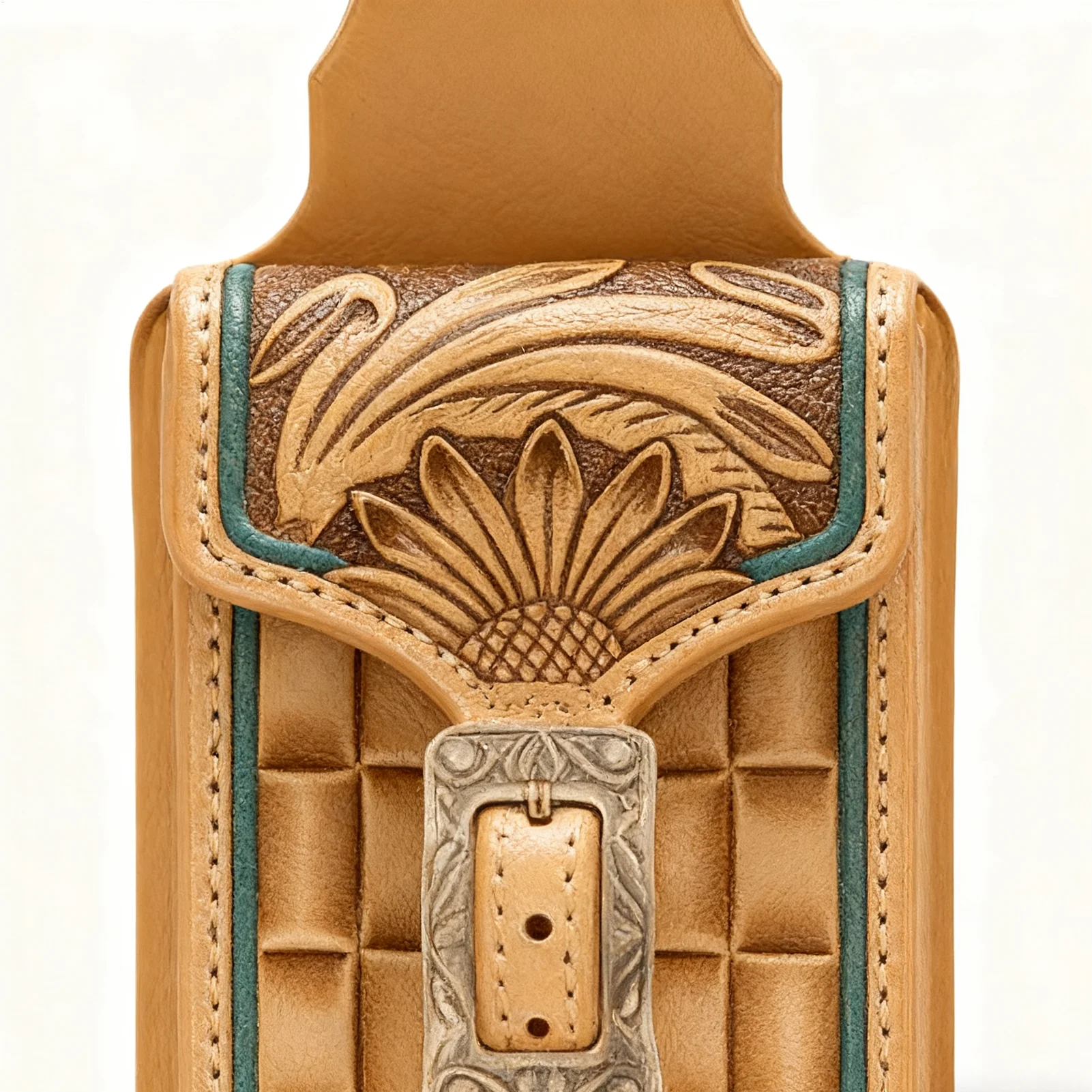 حافظة هاتف من الجلد الغربي لوازم الفروسية كاوبوي حامل الهاتف المحمول الحقيبة لراكبي الدراجات الفروسية المزارعين الحصان المدربين #5