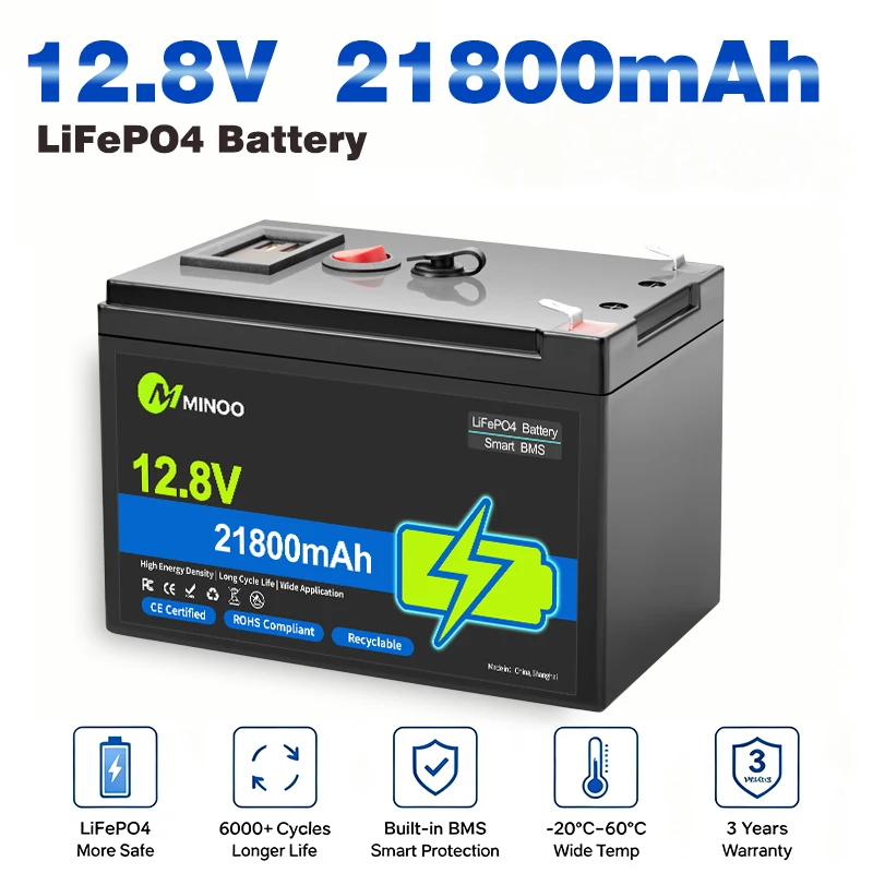 100% practical capacity 12.8V LiFePO4 Lithium Battery for LED Power Supply Electric Wheelchair with 100A BMS Protection For Camp