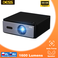 DESS 4k Projector 2000 Lumen With Auto Focus Dual WiFi2.4/5G Smart Android Home Theater 1080p Portable Projector BT HD Projector