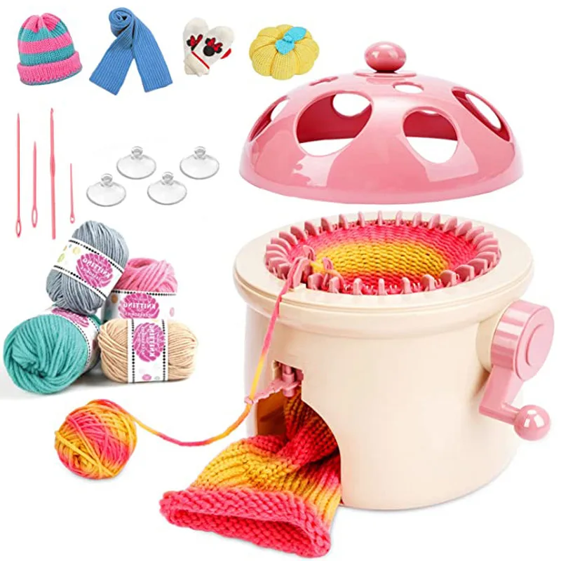 32 Needles Mushroom House Hand Knitting Machine DIY Creative Scarf Sweater Children Coat Knitting Tools Girls Toys