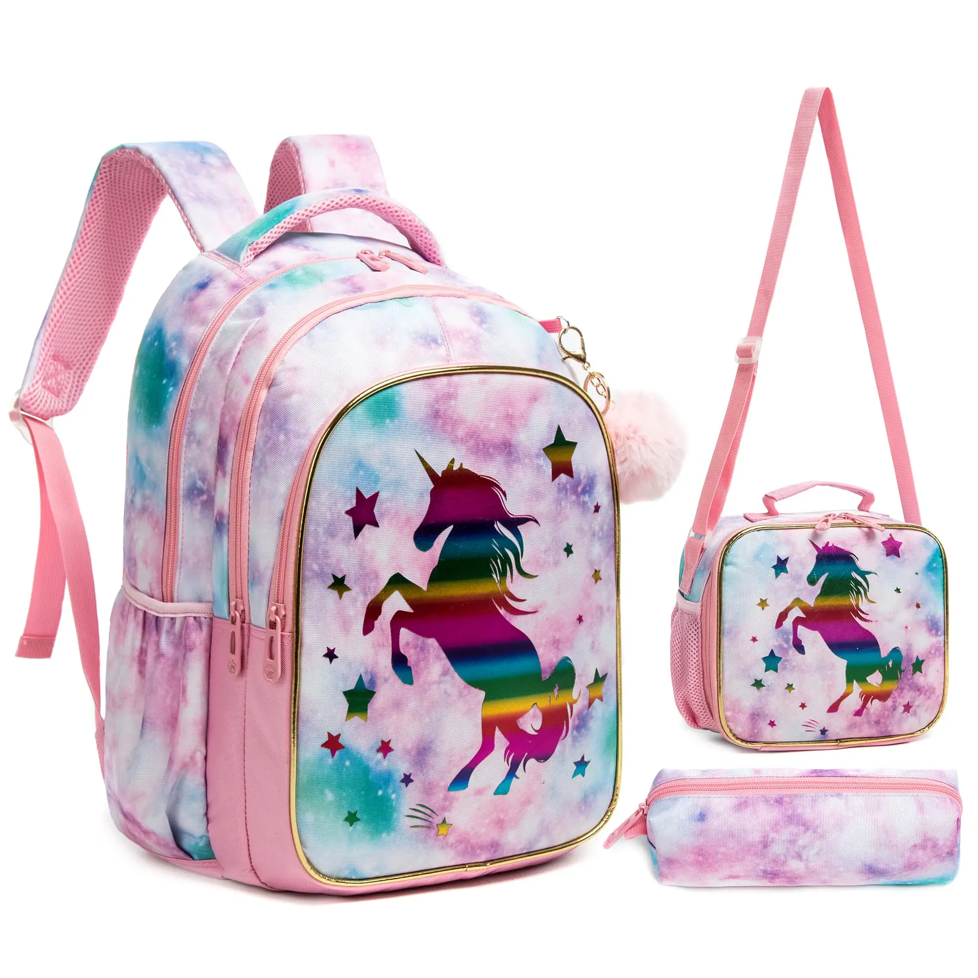 

BIkab School Backpack Unicorn Backpacks for Girls Backpack for Girls Pink Cartoon Backpack Kawaii Schoolbag Kids Bag