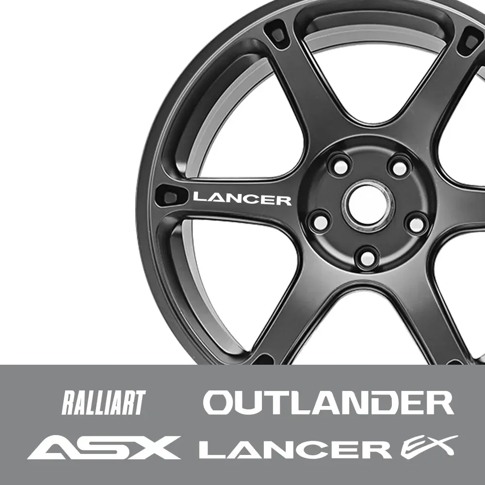 For Mitsubishi Lancer EX Outlander Ralliart ASX Car Wheel Rim Stickers Vinyl Film Decal Automobiles Decoration DIY Accessories