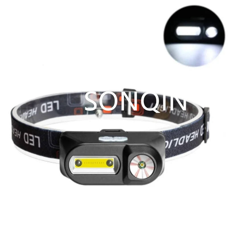 New 2/6 Modes LED Headlamp Waterproof Camping Light Fishing Headlight COB Mini Flashlight Rechargeable LED Searchlight