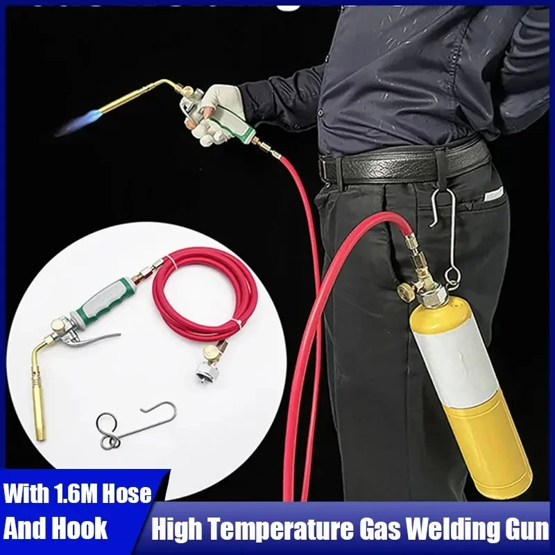 High Temperature Welding Gun With 1.6M Hose And Hook Propane Cylinder Welding Maintenance Torch Flamethrower Gas Welding Torch