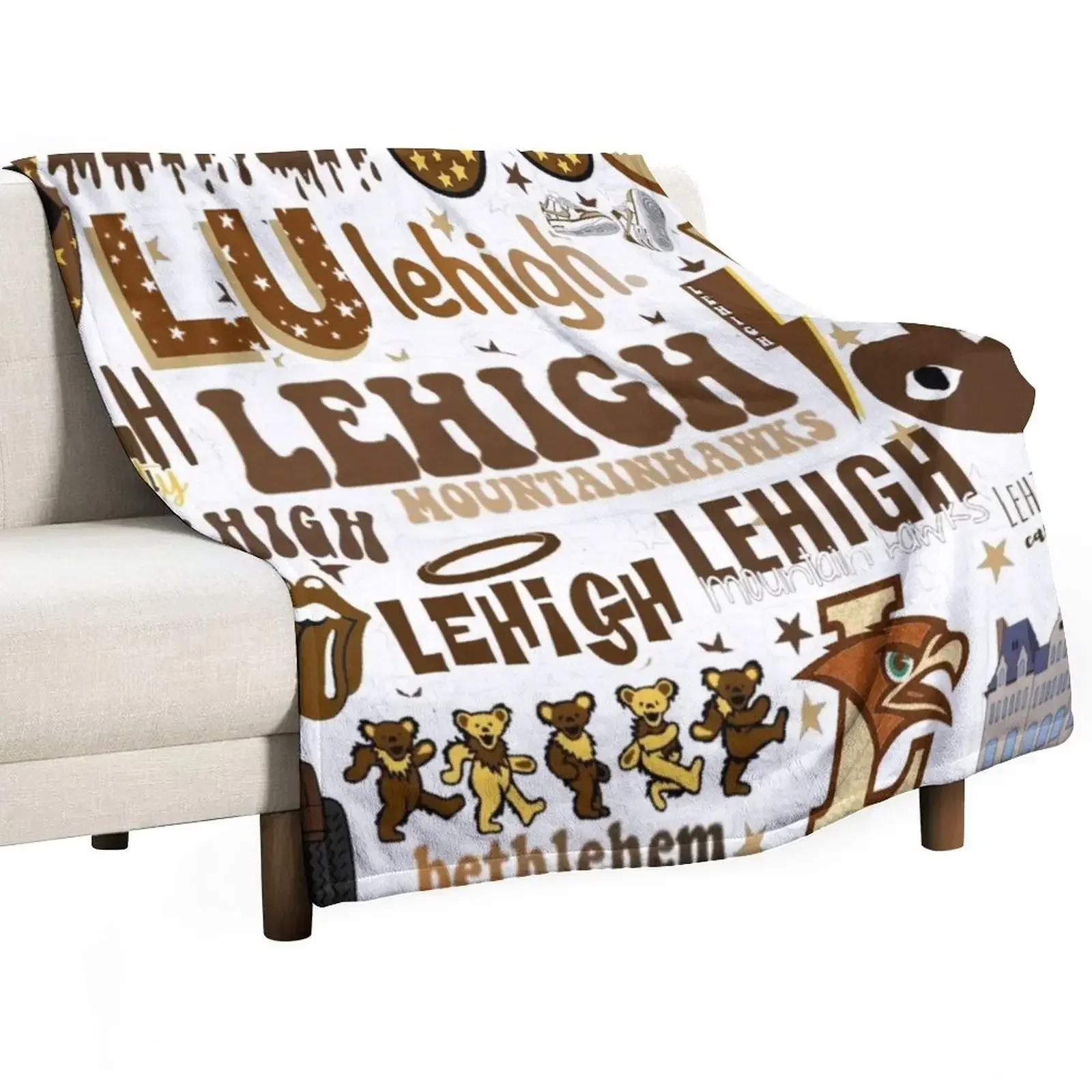 

Lehigh Throw Blanket Personalized Gift Loose Decorative Beds Designers Blankets