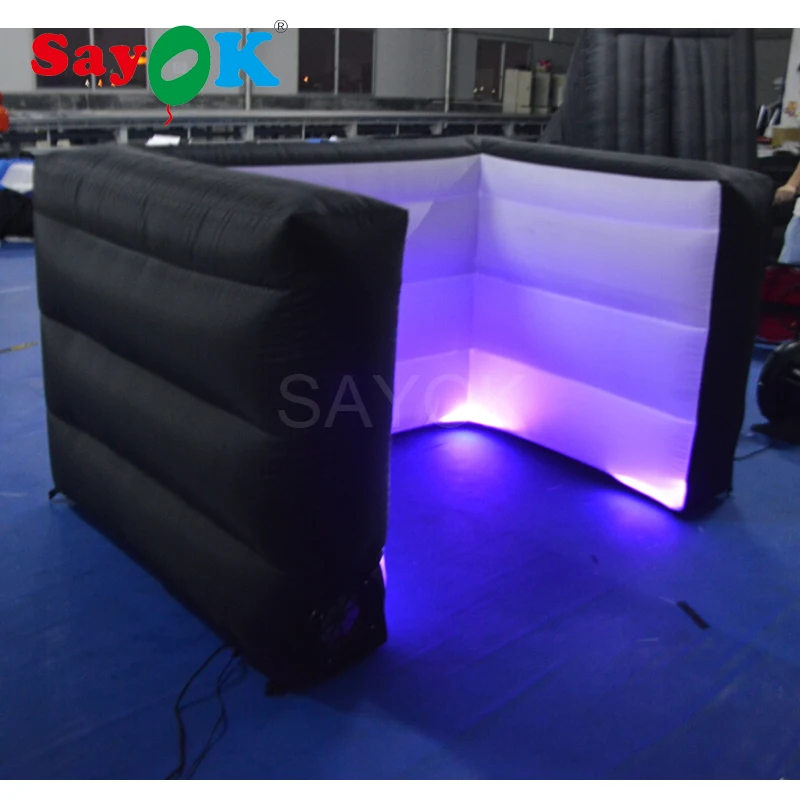 

SAYOK 2.4m Led Inflatable Photo Booth Wall Inflatable Bar Counter Tent Party Backdrops for Party Club Wedding Shows Events