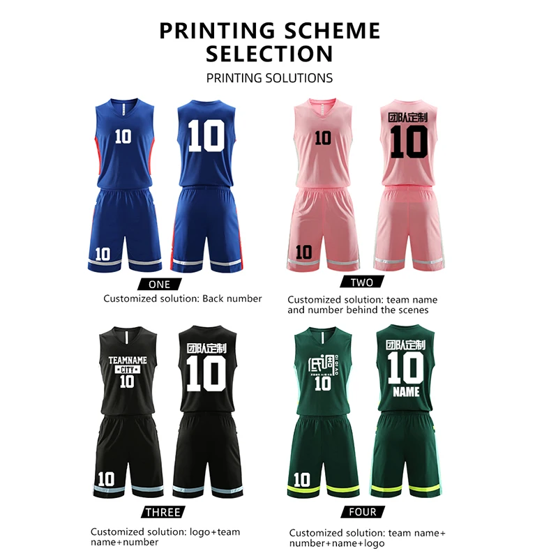 Custom kids basketball Jersey Suit Breathable Basketball Uniform personality customization basketball training set print logo
