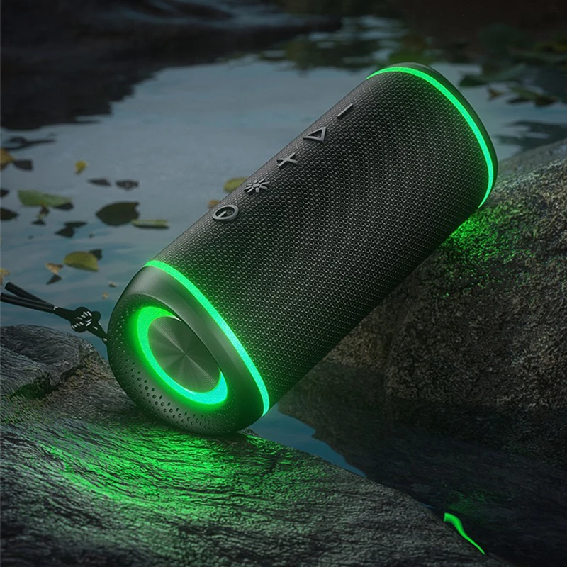 

Boombox Rockmia EBS-609 Waterproof Stereo Wireless 16W Bluetooth Speaker Bt5.3 With RGB Light Outdoor Fabrice Mesh Portable