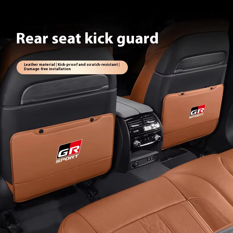 Car Seat Anti Kick Pad For Toyota GR Sport Auris Camry Corolla C-HR Land Cruiser Pruis Leather Seat Back Storage Protector Cover