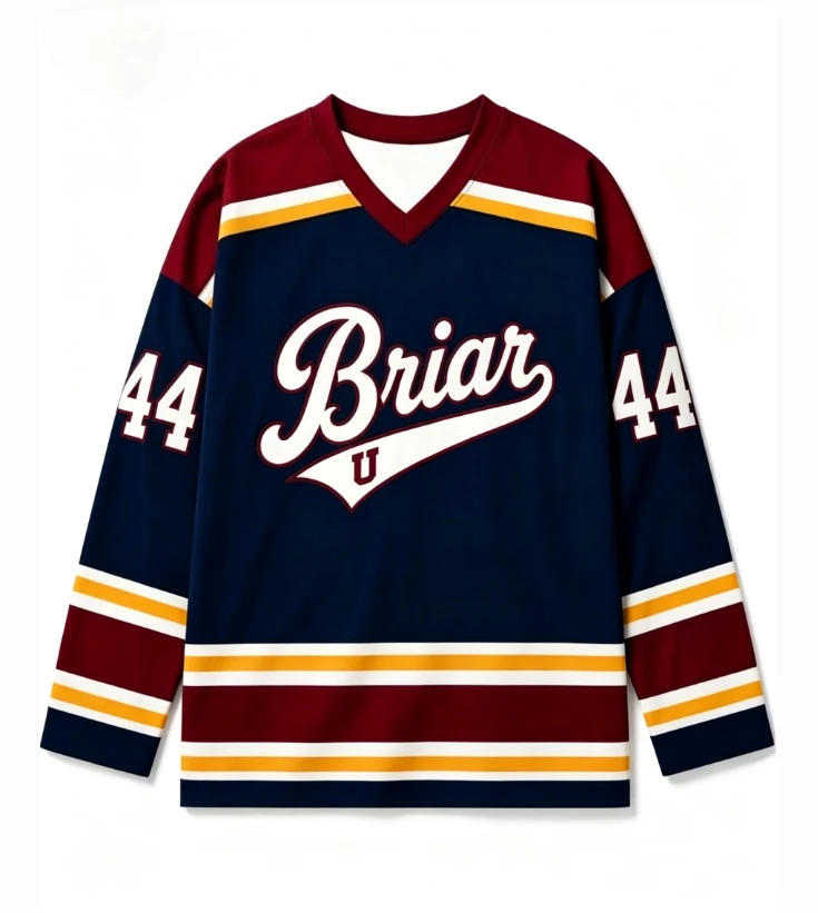 Briar University Hockey Jersey Graham 44 22 DI LAURENTIS 66 Tucker46 T-shirt Unisex Streetwear Men's Long Sleeved Sportswear
