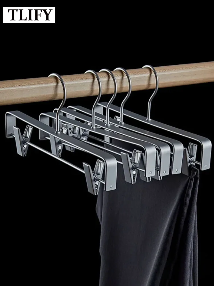 

10pc, Metal Pants Hangers Trouser Rack for Skirt Dress Clips Clothes Organizer, Aluminum Durable