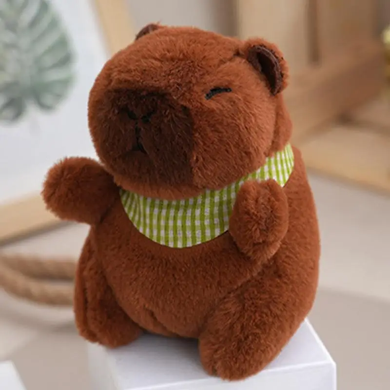 Cartoon Capybara Peluche Zaino Ciondolo Cartoon Peluche 12 cm Animale Peluche Accessori chiave Portachiavi Ciondolo per ragazzi e