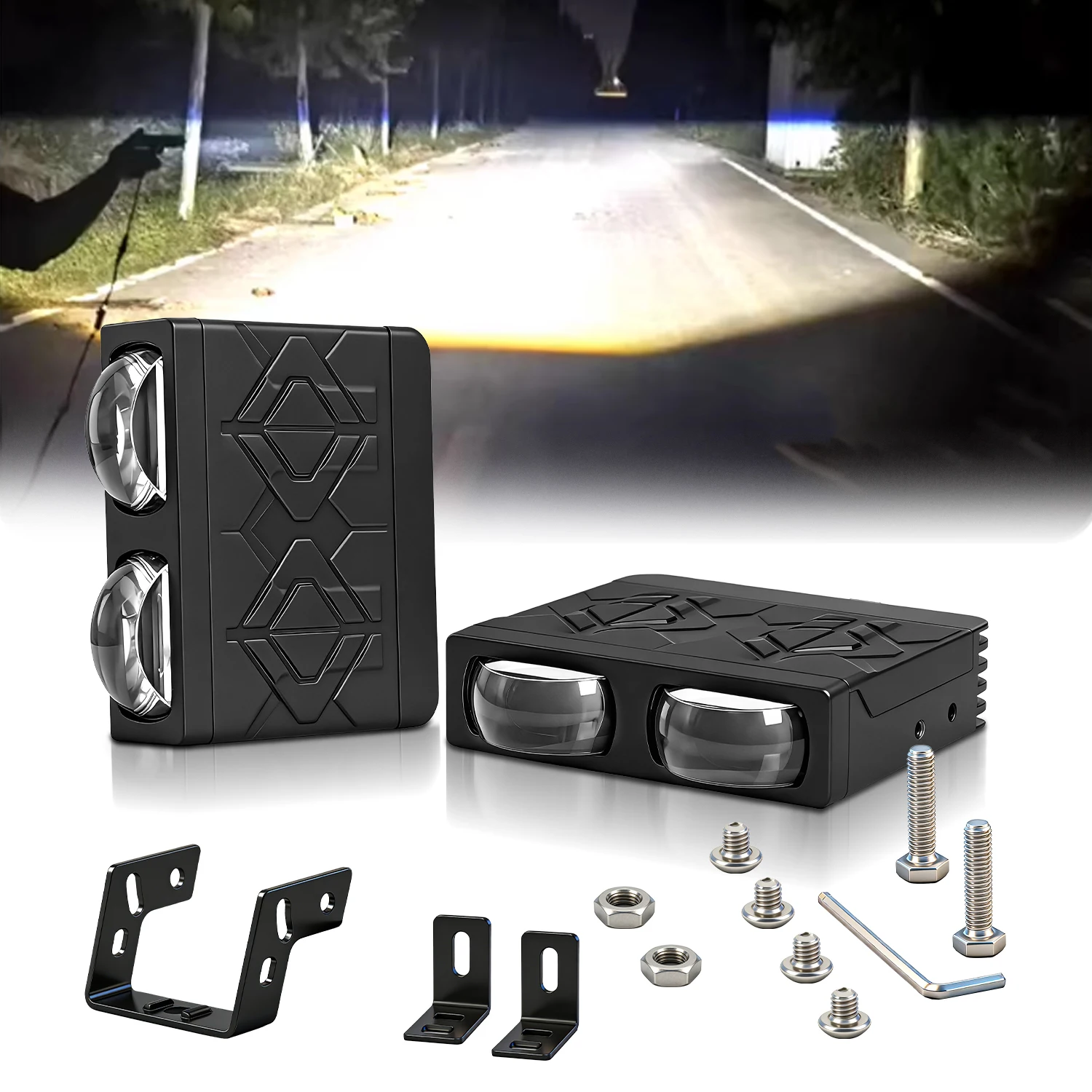 EURS 12000LM Auto Work Light Bar Explorer Super Bright Long Range Motocross Fan Fog Light Off Road Super Brighter 12V 24V