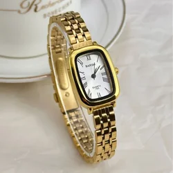 Fashion Quartz Women Watch Simple Elegant Square Dial Gold Stainless Steel Strap Wristwatch Business Watches Dropshipping Gifts