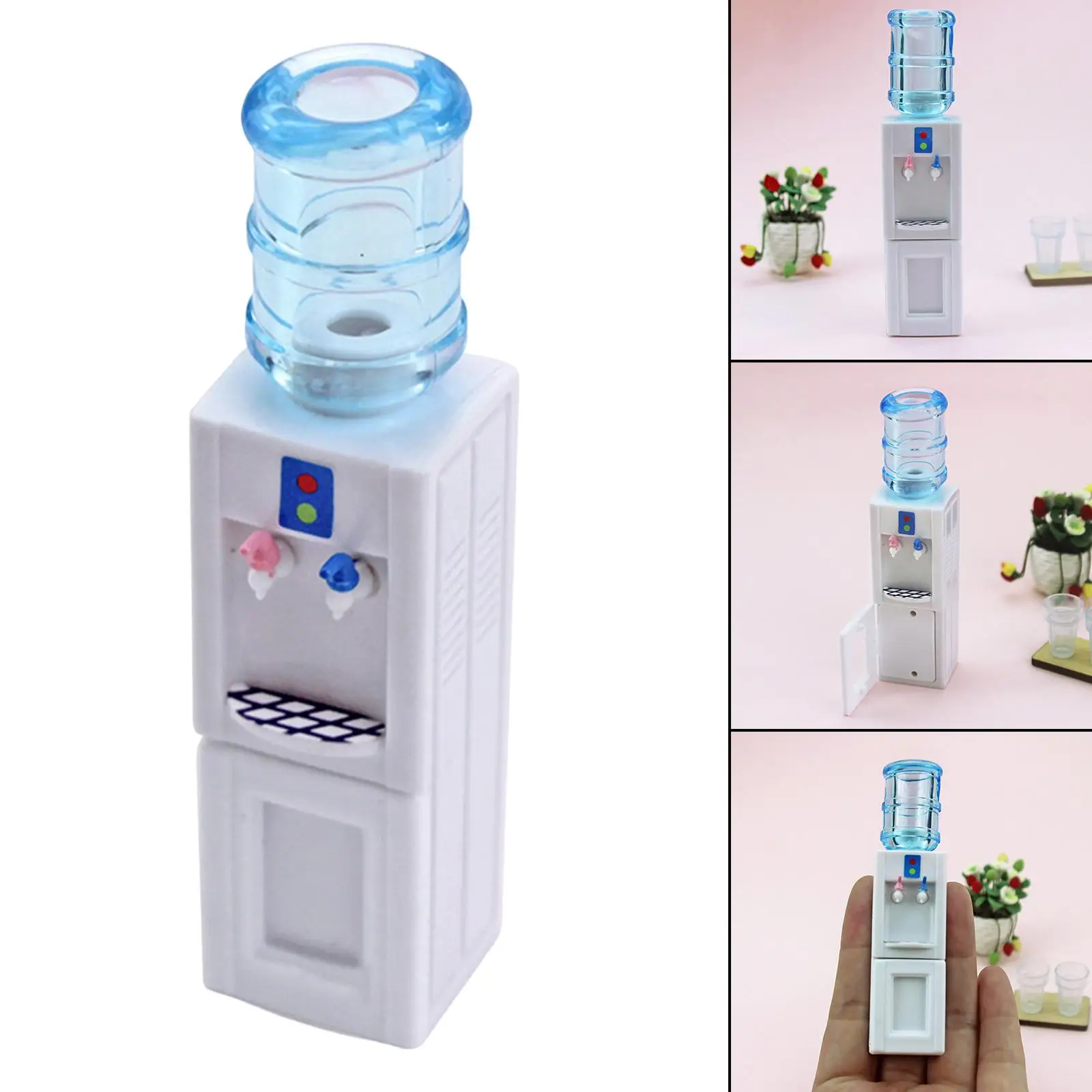 Dispensador de agua en miniatura para casa de muñecas, modelo de enfriador de agua para decoración de sala de estar y cocina, 1/12