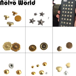 30-500PCS Metal Double Feet Rivets Studs For DIY Craft Jeans Shoes Handbag Bags Belt Garment Nail Button Decoration Accessories