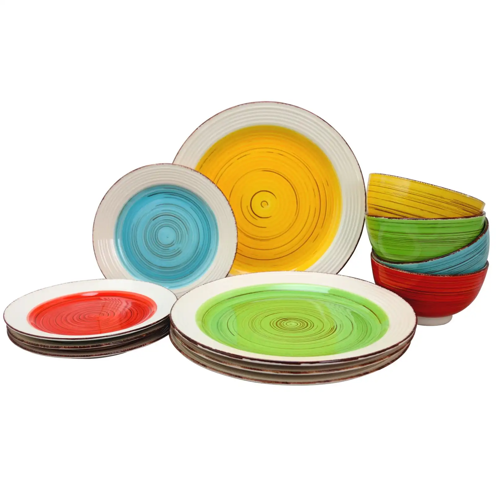 

Confetti Band 12 Piece Mix & Match Dinnerware Set