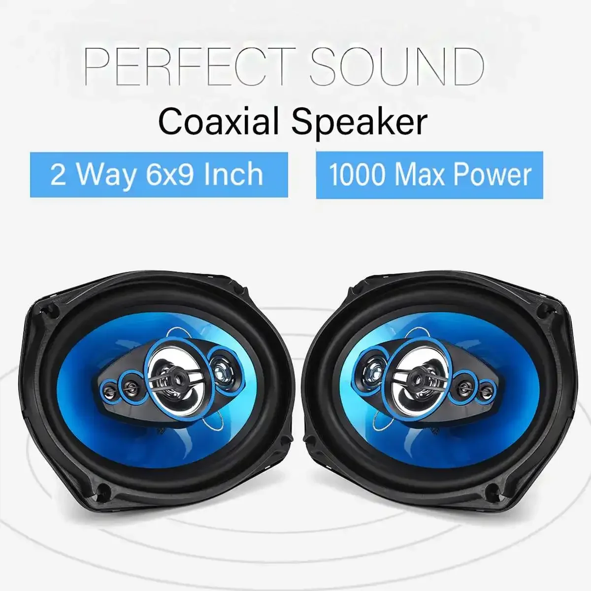 

1000W 12V 6.9 Inch 2 Way HIFI Audio Car Music Stereo 2 Pcs Car Speaker Coaxial Subwoofer Tweeter Stereo Surround Audio Speaker