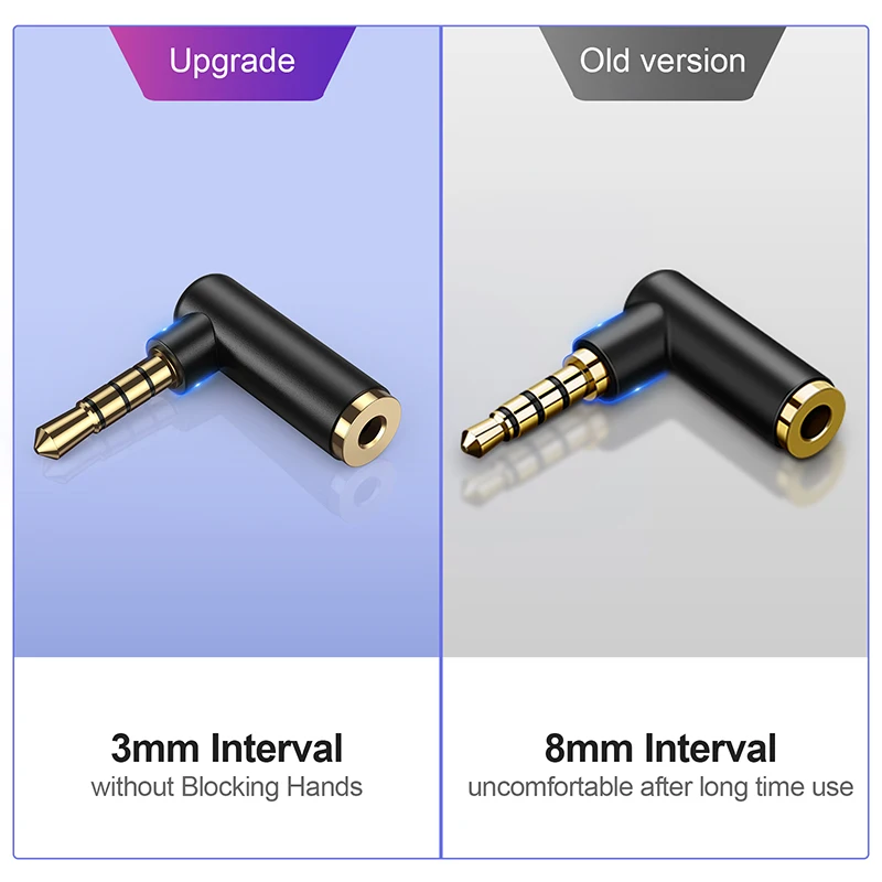 CableCreation Angle 3.5mm Audio Adapter, 1/8 TRRS Stereo Headphone Male to Female Connector view 6
