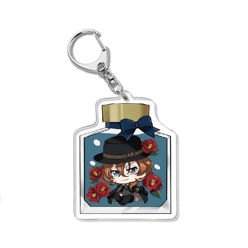 Bungo Stray Dogs Anime Peripheral Dazai Osamu Thickened Acrylic Keychain Collection Gift Backpack Decorative Key Pendant