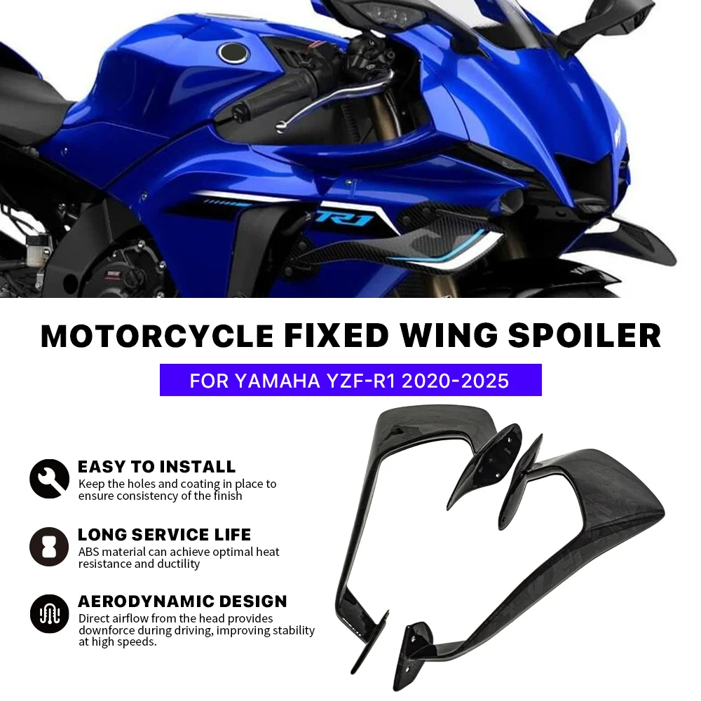 

NEW Motorcycle Fairing Fixed wing For Yamaha YZF R1 R1M 2020 2021 2022 2023 2024 2025 Spoiler Winglet Wing Motorcycle Accessorie