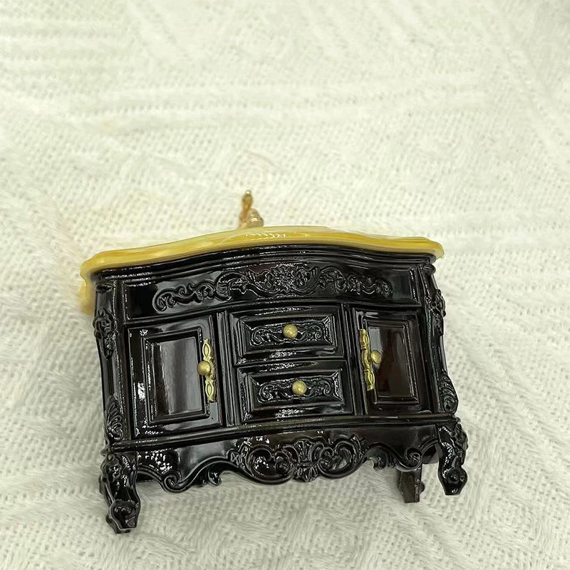 Dollhouse Mini Furniture Basin Sink Mirror Mini Bathroom Scene Home Washbasin Toy Ornament For Doll House Decoration Accessories