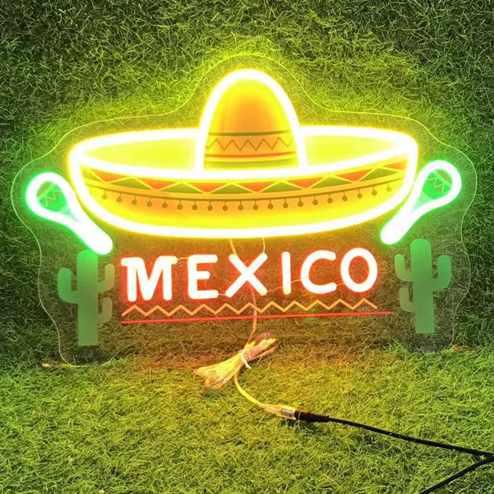 

Mexico Taco Neon Sign Chili Skull Bone Led Neon Lights Custom Neon Light Wall Decor Acrylic Artwork Decorative Aesthetic Lamp