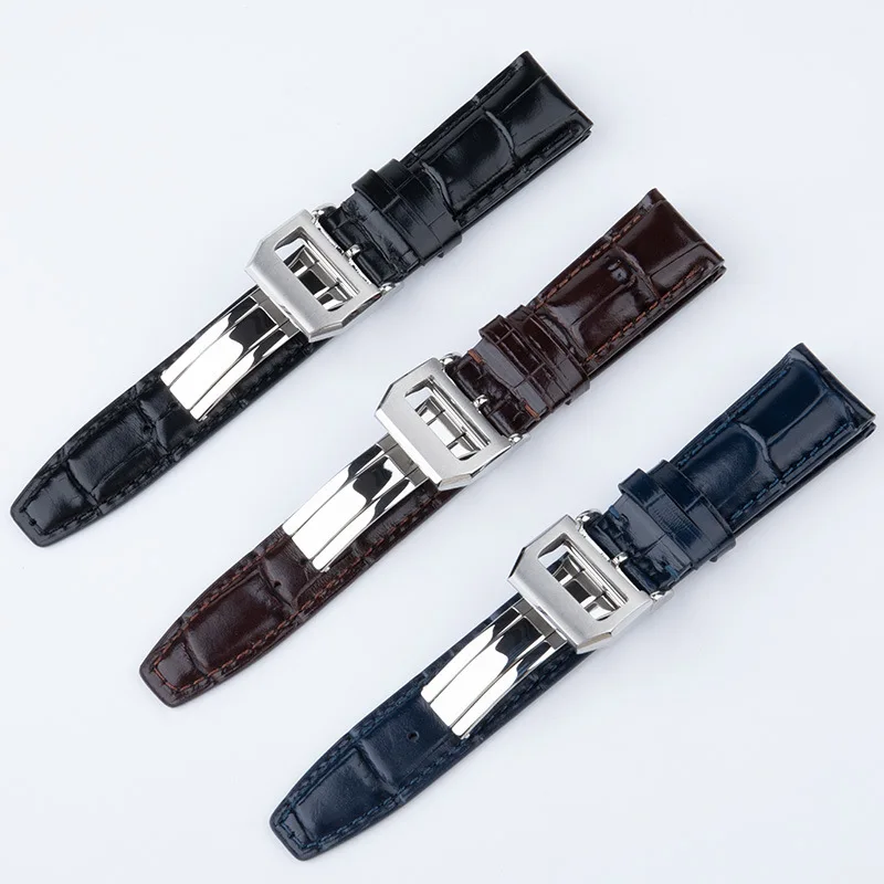 Replacement Bamboo Strap for IWC Portofino Portuguese Portugieser Pilot 20 22mm Leather Watch Band Accessories