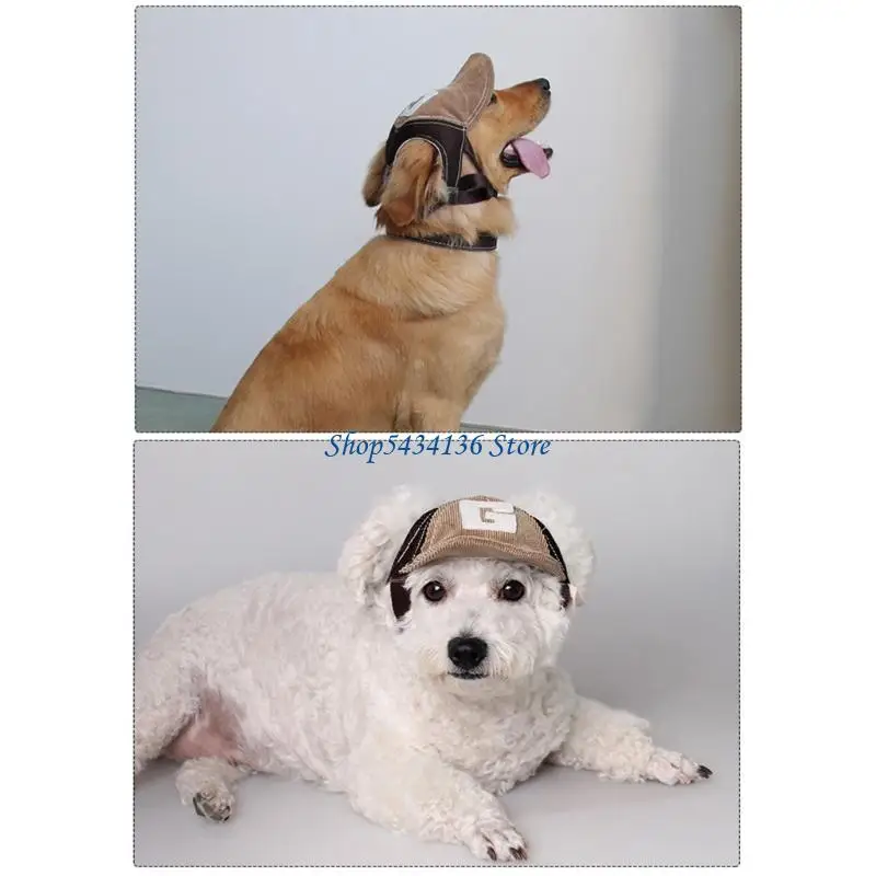 H7ED Baseballmütze für Hunde, Sportmütze, Outdoor-Sonnenhut, UV-Schutz, Ganzjahresmütze für kleine, mittelgroße und große Hunde,
